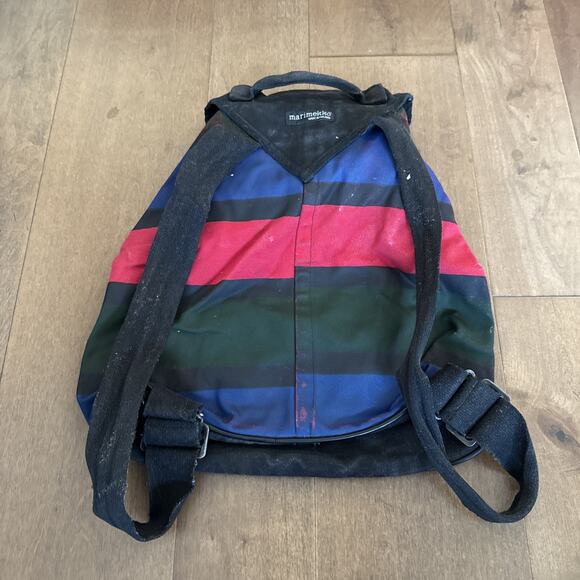 marimekko Stripes backpack casual stylish women's used from Japan - Picture 2 of 3
